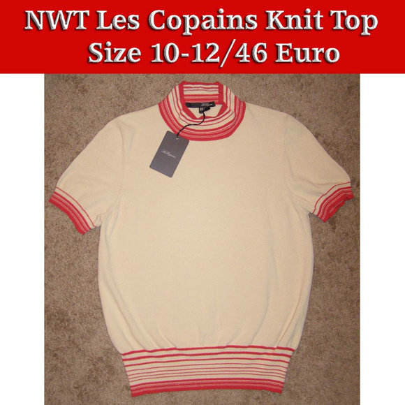 New Les Copains Beige Knit Top Large 10-12 Euro 46 - Picture 1 of 8